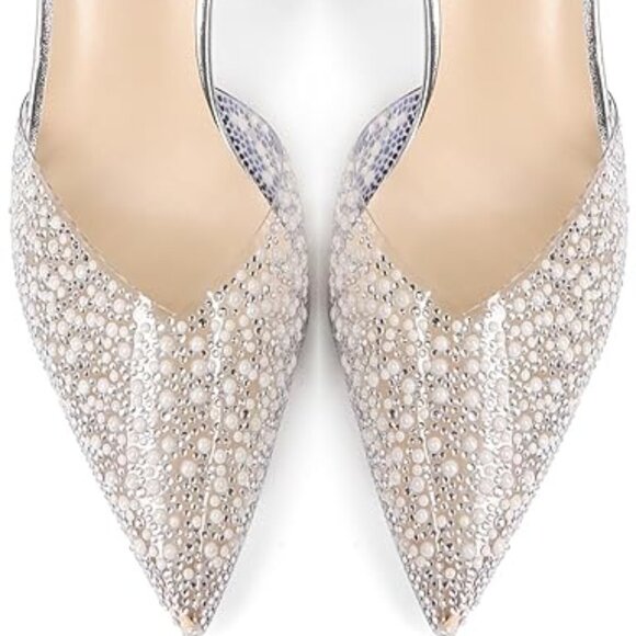 Eye-Catching Sequin and Pearl Detail Women Shoe - Picture 1 of 4